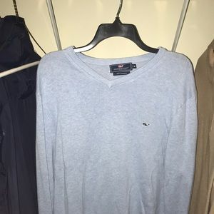 Light blue V neck sweater
